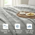 thumbnail image 3 of Lightweight Breathable 100% Cotton Knit Blanket – All-Season Bed Blanket – Twin Size – Gray, 3 of 8