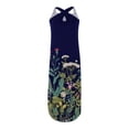 thumbnail image 5 of SMihono Robe Maxi Bohème d'Été pour Femmes Grande Taille Robe Longue Sans Manches Imprimée Col Croisé devant Robe de Plage, 5 of 5
