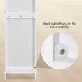 thumbnail image 6 of Alden Design Wooden Slim Bathroom Floor Cabinet for Small Space, White, 6 of 10