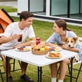 thumbnail image 5 of WASUHE 36" Square Folding Table with Handle, Portable Resin Folding Card Table for Dining, Game, Party, Picnic, White, 5 of 9