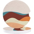 thumbnail image 1 of RYLABLUE Ensemble de 6 sous-Verres Abstraits Colorés Style Rétro pour Boissons, sous-Verres en Céramique Absorbants avec Base en Liège pour Décoration de Table Basse de Cuisine, 1 of 5