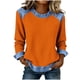 thumbnail image 1 of Camisetas de Manga Larga para las Mujeres Loose Fit Color Sólido Blusa de Cuello Redondo Top Suave Casual, 1 of 6