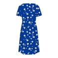 thumbnail image 4 of Dresses for Women Short-sleeved V-neck Summer Print Casual Dress, 4 of 5