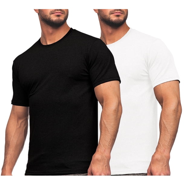 Paquete de 2 Playeras para Hombre Shendy Vendy Manga Corta Algodon de Cuello Redondo Ajuste Regular Fit
