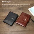 thumbnail image 5 of Male Purse Leather Wallet Card Holder Money Bag Multi-layer Compartment Driving License Wallets Gifts Anniversary Coffee Color vertical, 5 of 10