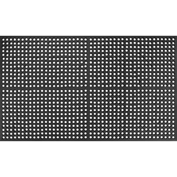 Work Step 1/2 in. Black 3 ft. x 5 ft. Rubber Anti-Fatigue Indoor Commercial Door Mat