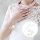 thumbnail image 4 of Pulsera de cuentas con cinta de hilo para boda, flor de mano, banda de muñeca nupcial, pulsera decorativa de perlas de cristal para fiesta, dama de honor, 4 of 6