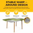 thumbnail image 4 of Sage Green Abstract Table Cloths for 6 Foot Rectangle Tables, Grey Geometric Oil Painting Vintage Patio Waterproof Elastic Fitted Tablecloths, Washable Rectangular Table Cover for Camping, 4 of 8