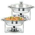 thumbnail image 1 of Ensemble de 2/4/6 Pcs de Plats Ronds Anti-Frottement de Capacité 5 Qt, Réchauffe-Aliments Couvercle en Verre en Acier Inoxydable Chauffe-Buffet, Serveur Alimentaire Complet pour Traiteur, Fêtes à la Maison, Restaurants, Présentation de Buffet de Mariage, 1 of 9