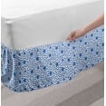 thumbnail image 2 of Stars Bed Skirt, Print of Continuous Star Motifs in Different Sizes Joyous Rockstar Theme, Elastic Bedskirt Dust Ruffle Wrap Around for Bedding Decor, 4 Sizes, Sea Blue and White, by Ambesonne, 2 of 2