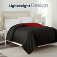 thumbnail image 3 of Martex Reversible Microfiber Twin Coverlet, Cozy Lightweight Bedding, Ebony/Red, 3 of 8