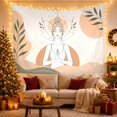 thumbnail image 3 of Line Woman Meditative with Pose Hands Joined Chest, Serene Watercolor for Plant Lovers, Botanical Wall Art, Mother'S Day Gift, Tapestry Wall Hanging for Bedroom and Dorm, 3 of 7