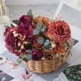 thumbnail image 5 of Ramo de boda nórdico de alta simulación, flor falsa, decoración de sala de estar, ramo de rosas de plástico transfronterizo, flor de seda (púrpura) ILoveMilan JM, 5 of 5