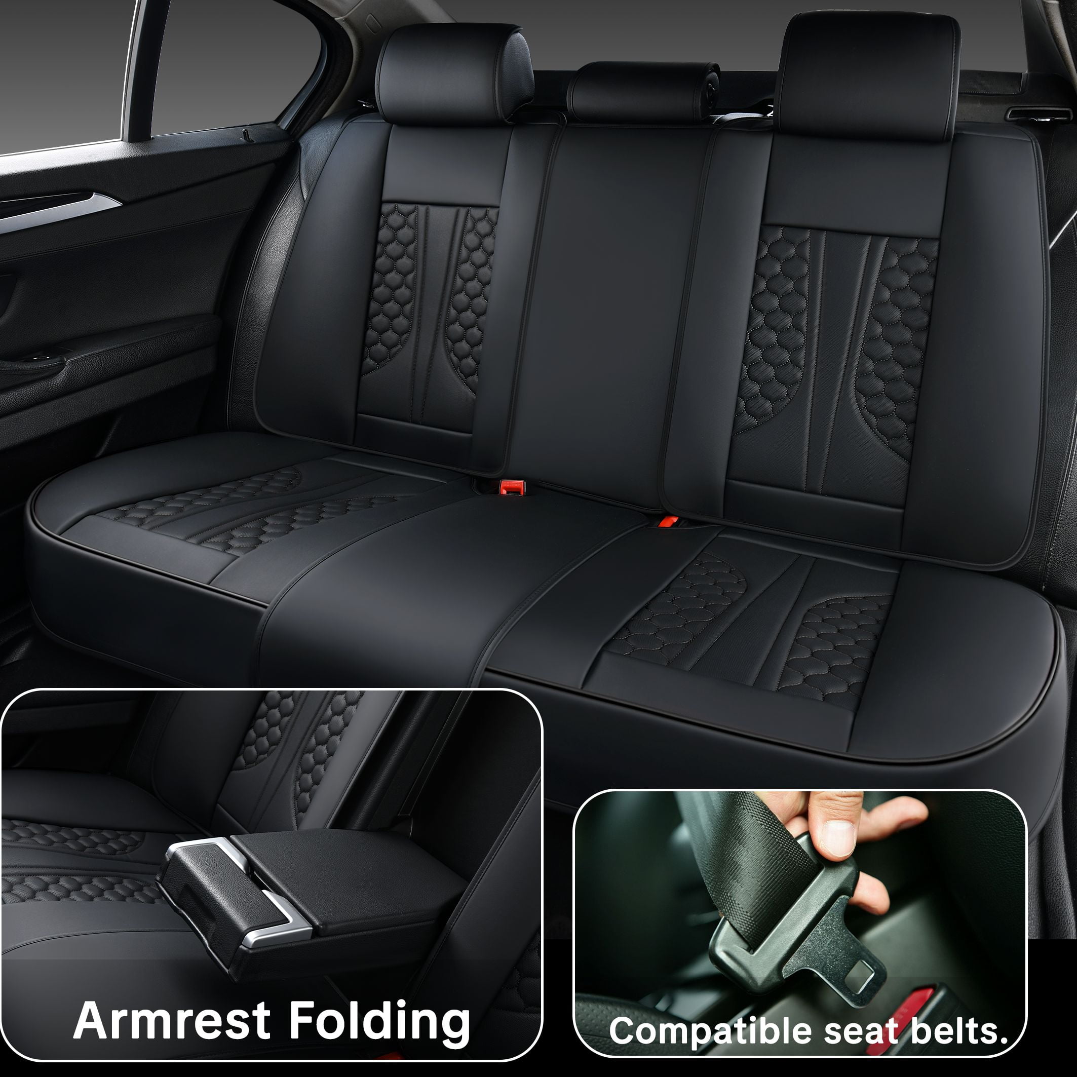 For Hyundai Tucson 2005-2026 Car Seat Covers, Black Car Seat Covers, Faux Leather, 5 Seats Full Set, Waterproof, Anti-Slip, Protect and Upgrade Seats, Beautify the Interior of Old Cars