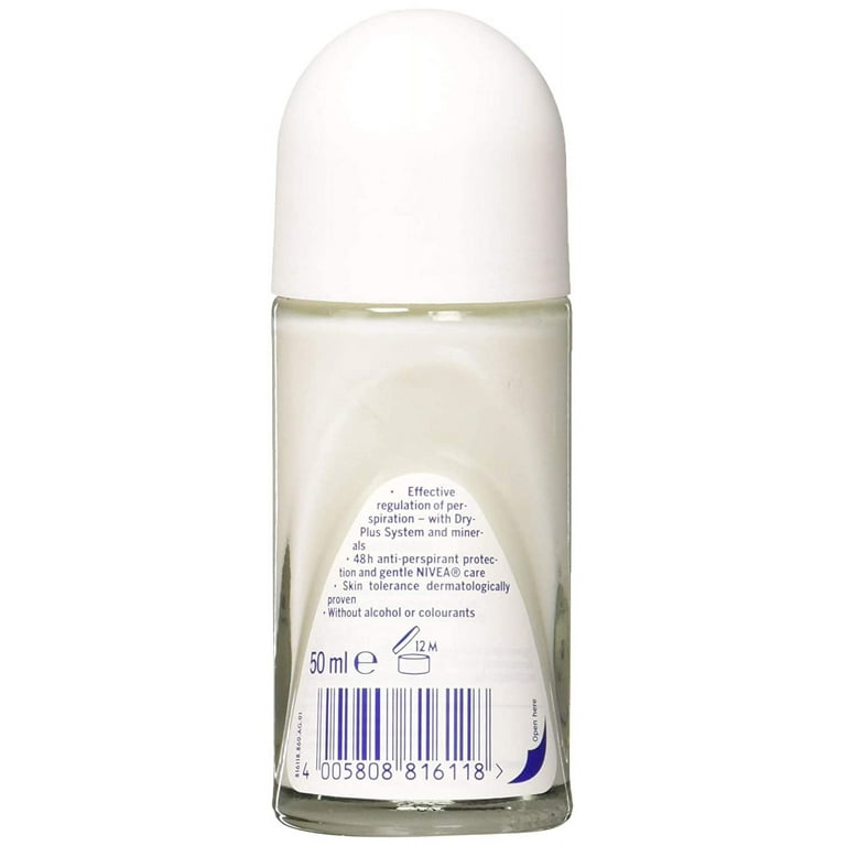 nivea dry comfort deodorant roll-on, 1.7 fluid ounce (pack of 2) 