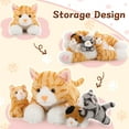 thumbnail image 4 of Muiteiur 4 Pcs Cat Stuffed Animal 15.7'' Cat Plush with 3 Babies, 4 of 7