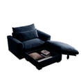thumbnail image 3 of Storage Ottoman, Corduroy Fabric Footrest to Combine with 2 Seater Sofa, 3 Seater Sofa and 4 Seater Sofa, Blue, 3 of 7