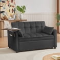 thumbnail image 2 of Holaki 53.14" Tufted Pull Out Sofa Couch Bed,3 in 1 Convertible Loveseat Sleeper Sofa Sofacama Velvet Recliner Loveseat with Side Table and Pockets,2 Pillows for Living Room,Apartment,Small Space, 2 of 8