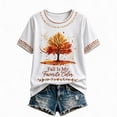 thumbnail image 2 of Women Fall Thanksgiving Autumn Tree Graphic T-Shirt Crew Neck Short Sleeve Casual Loose Holiday Tee Top Beige 2XL, 2 of 4