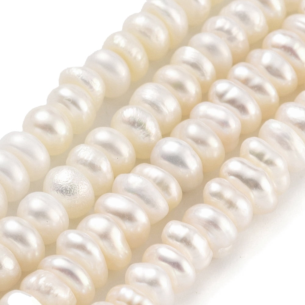 Natural Keshi Pearl Cultured Freshwater Pearl Beads Strands Baroque Pearls Nuggets PapayaWhip 3~4mm Hole: 0.6mm 58pcs/strand 7.09 inch(17.5~18cm)