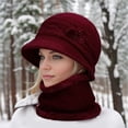 thumbnail image 5 of Women's Bucket Hats Women'S Knitted Warm Basin Hat Padded Cotton Hat Plush Hat + Scarf Two Piece Set Women's Accessories Bucket Hats, 5 of 5