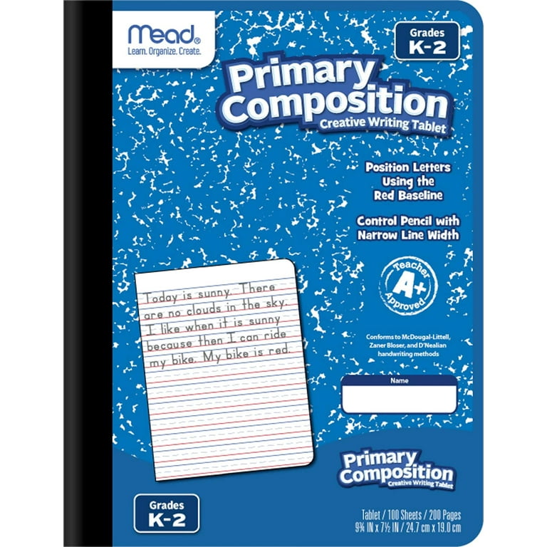 Mead® Primary Journals, 7-1/2 x 9-1/2, Half Page Ruled, 100 Sheets, Blue,  Pack Of 6 Journals