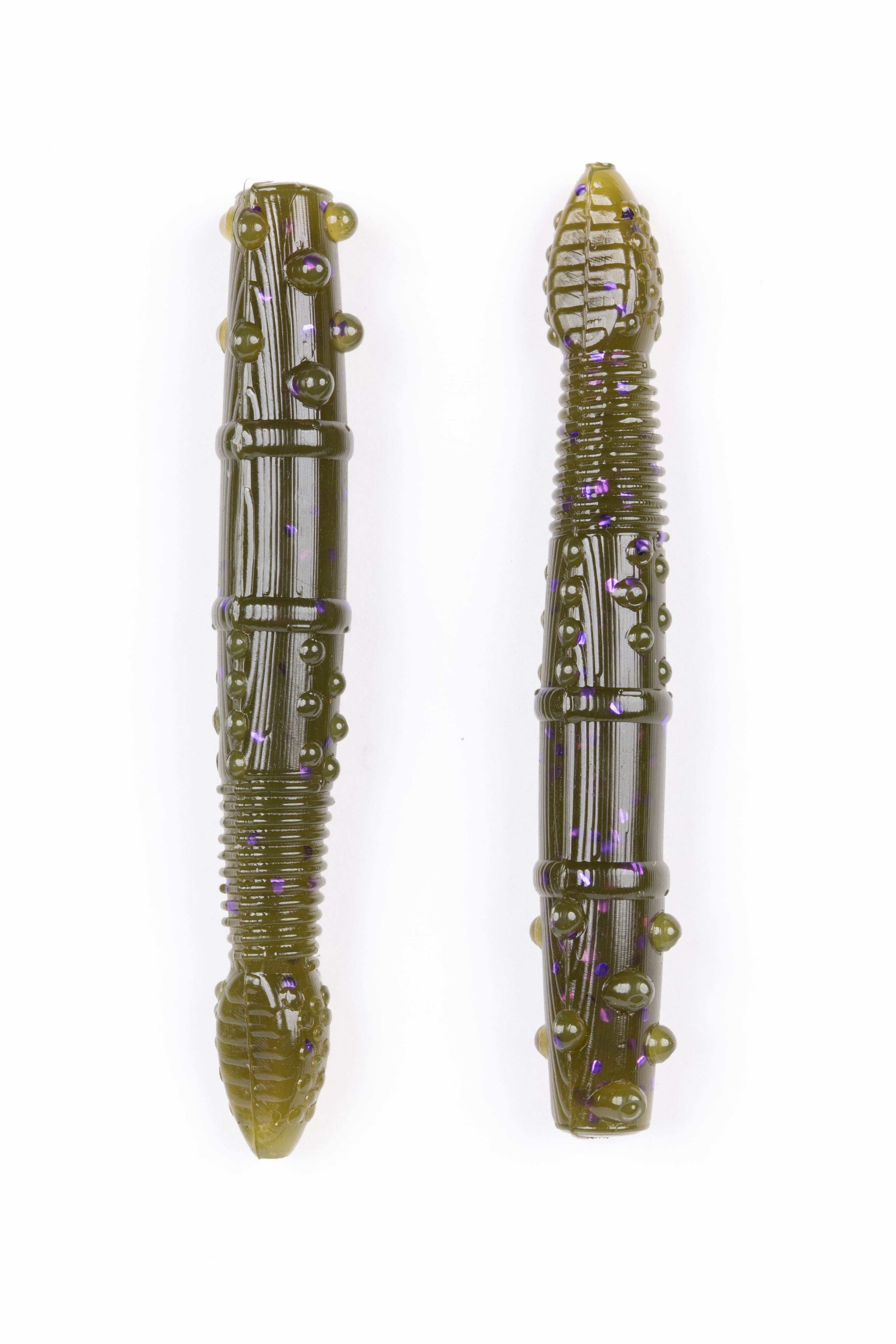 Anything Possible David Dudley Wacky Worms – Green Pumpkin Violet Soft Plastic Bass Bait (8 Pack) - View #2