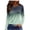 Green, variant on Women Gradient Round Neck Long Sleeve Color Block Casual Comfy Loose Tops Tshirt Print Blouse, Hot Pink M