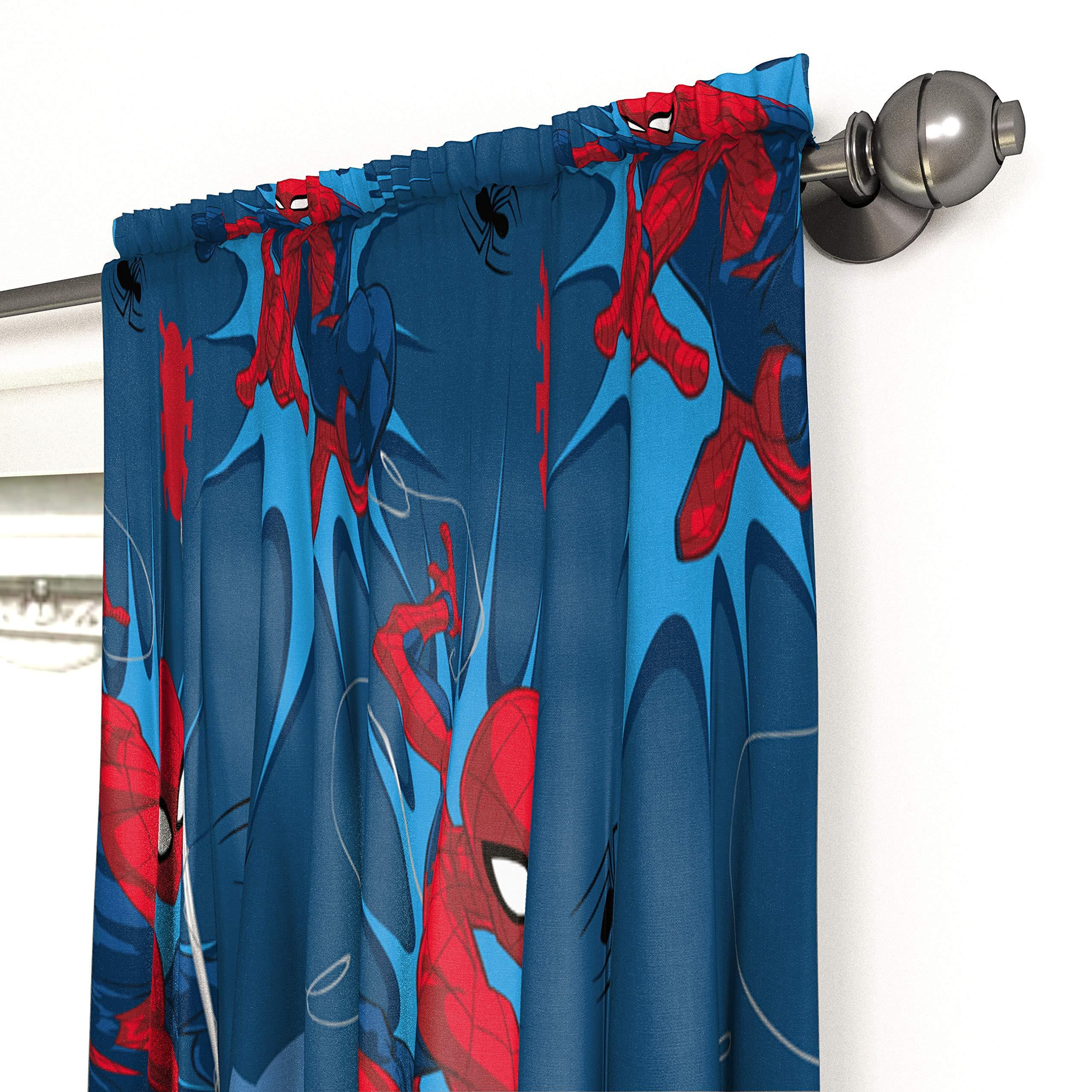 Marvel Spiderman Spidey Daze 2 Panels Drapes Set - 63 Inch Long - Kids Room Accessories