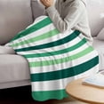 thumbnail image 3 of Green Ombre Grey Striped Blanket Soft Cozy Warm Throw Blanket for Couch, Plush Fuzzy Flannel Fleece Blankets for Sofa, Farmhouse Stripe Modern Bed Blankets Lightweight Gifts for Women, 40"x60", 3 of 9