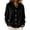 03-Black, variant on Cardigan Sweaters for women Button Up Long Sleeve Cute Knitted Hoodies Sweater Drawstring Fall Outerwear
