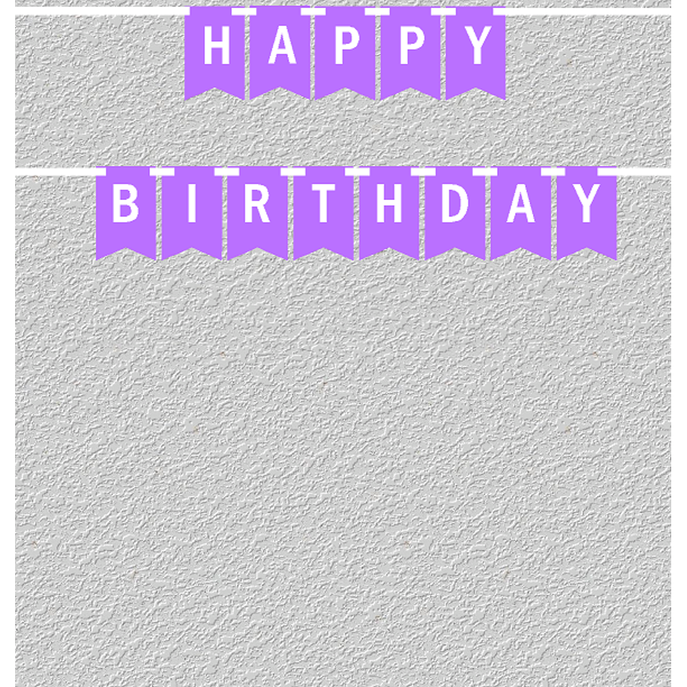 Purple and White Happy Birthday Bunting Letter Banner