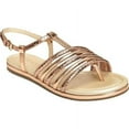 thumbnail image 3 of Aerosoles Women's Droplet Pink Metallic Strappy Flat Caged Gold Sandals (Pink Metallic, 5.5), 3 of 5