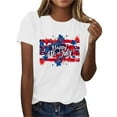 thumbnail image 4 of Women's T-shirts Independence Day Tops Short Sleeves Crew Neck T-shirt for Women with Printed Graphic Simple Pattern Summer Casual Daily Outfit Essentials Ship in 2 Days, 4 of 7
