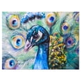 thumbnail image 2 of Beautiful Peacock Watercolor - Abstract Canvas Art Print, 2 of 3