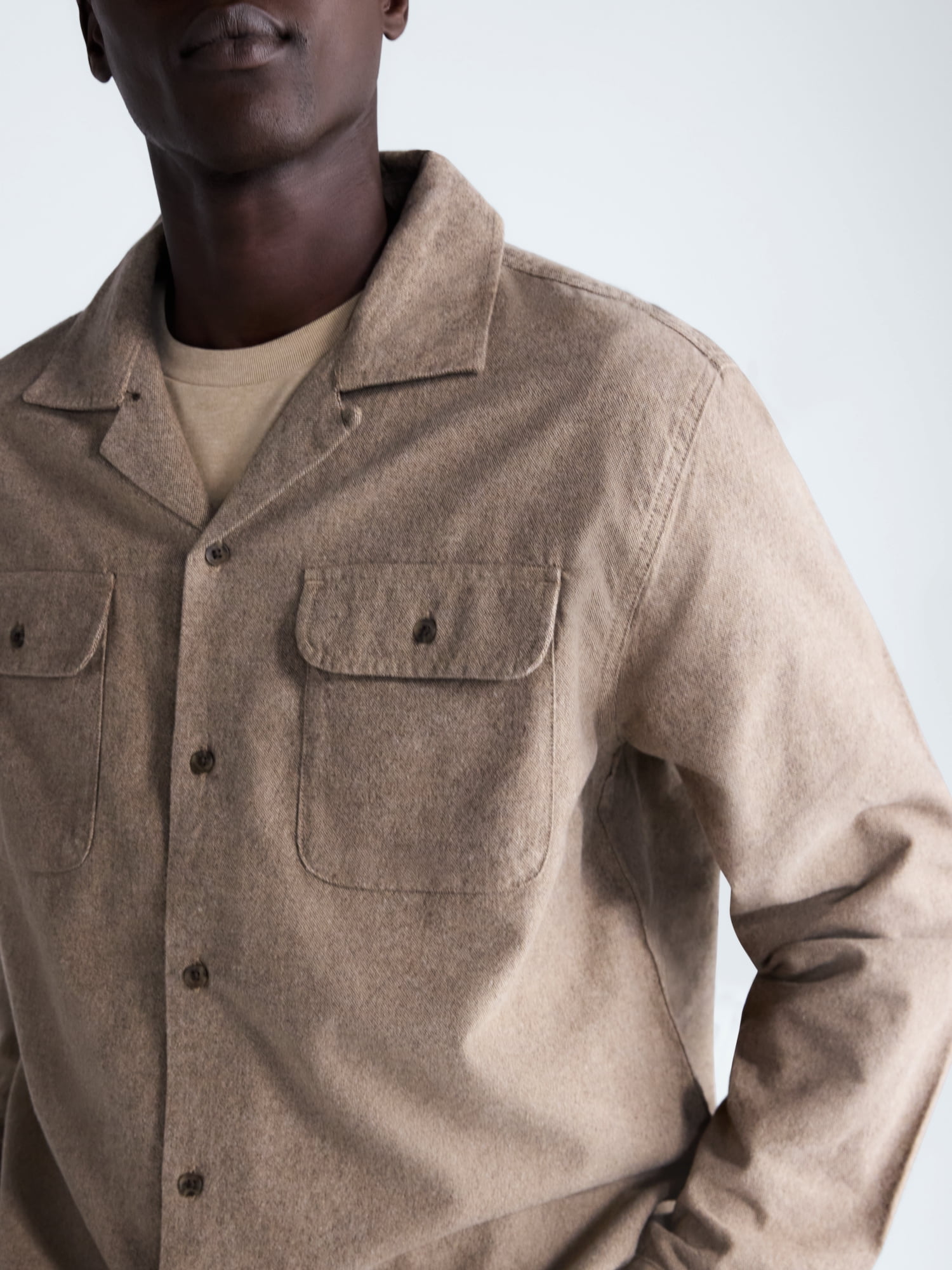 Free Assembly Men's Brushed Canvas Oxford Shirt, Sizes XS-3XL