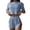 Light Blue, variant on Women Pajama Set 2 Piece Knit Short Sleeves Cozy Lounge Set Lightweight Matching Set Solid Casual Sleepwear