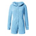 thumbnail image 5 of Tnhcen Women's Plus Size Fleece Pyjamas,Fluffy Soft Hooded Pyjama Set Winter Fall Cat Ear Pockets Sleeping Jumpsuit Cute Fleece Pajamas Suit Hooded Sleepwear Bodysuit, 5 of 7