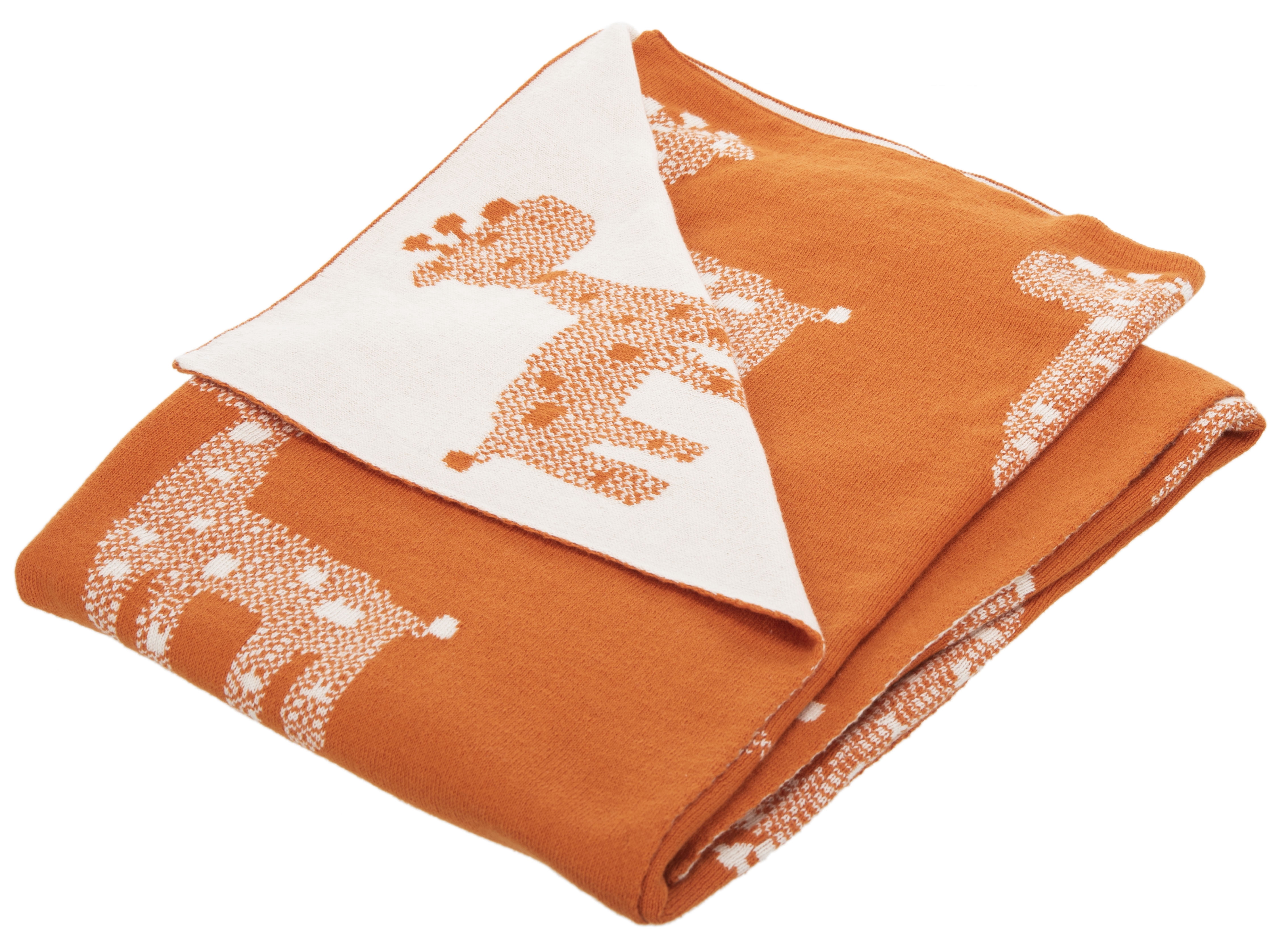 SAFAVIEH Titan The Giraffe 32" x 40" Baby Throw, Orange/Natural