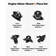 thumbnail image 2 of VEVOR Engine Motor Mount and Transmission Mount Kit Replacement, Set of 5, Compatible with 2008-2012 Honda Accord 2.4L L4 and 2009-2013 Acura TSX 2.4L, 2 of 9