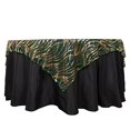 thumbnail image 2 of BalsaCircle 72x72 in Hunter Green Gold Wavy Embroidered Sequined Tulle Square Table Overlay Party Events Decorations Supplies, 2 of 8