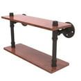 thumbnail image 5 of Pipeline Collection Ironwood Double Shelf - Satin Nickel / 16 Inch, 5 of 7