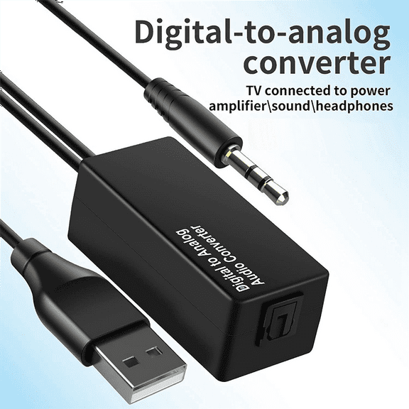 2X 192KHz Digital to Analog Audio Converter , Digital Optical Toslink to Analog 3.5mm Jack Audio Cable Adapter