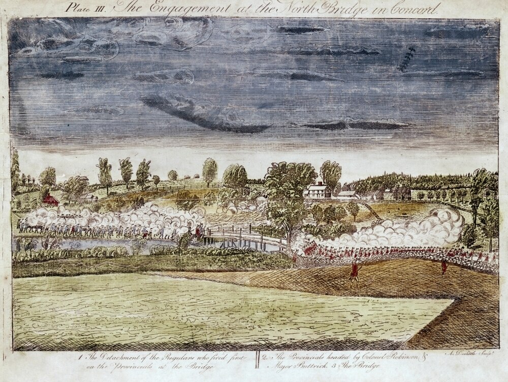 Battle Of Concord, 1775. /Nthe Engagement At The North Bridge, Concord