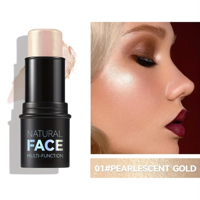 Barras de contorno de crema, tonos con resaltador, bronceador y rubor, bolígrafo de contorno facial no graso y resistente al agua