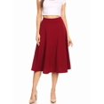 thumbnail image 4 of Women Solid Polyester A-Line Flared Midi Skirt with Elastic Waistband, Size Range S to 3XL, Plain Elegant Casual Bottoms Suitable for Daily Wearing and Conventional Office Working Scenarios, 4 of 10