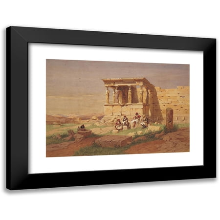 Carl Friedrich Heinrich Werner 14x11 Black Modern Framed Museum Art Print Titled - The Prostasis (Portico) of the Caryatids on the Erechtheion