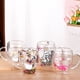 thumbnail image 5 of Injueey Taza de vidrio de doble pared con mango ergonómico y fondo engrosado para estabilidad y seguridad. Utensilios de cocina tipo+4, 5 of 5