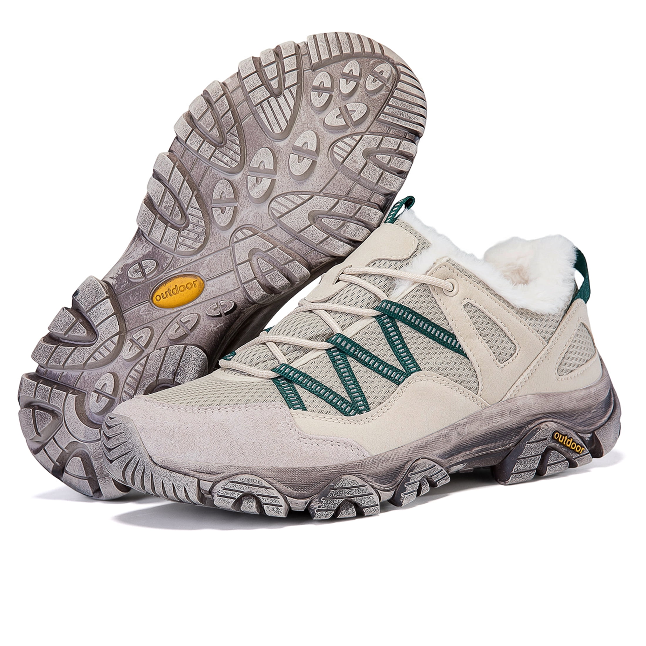 YOURDIARY Women Mens Winter Hiking Shoes Plush Snow Boots Comfortable Anti-Slip