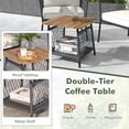 thumbnail image 4 of Gymax Set of 3 Furniture Set w/ 2-Tier Coffee Table Acacia Wood Armrests Tabletop Patio, 4 of 6